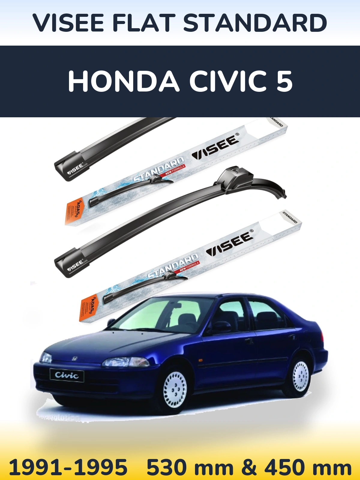Torkarblad VISEE FLAT STANDARD för Honda Civic 5
