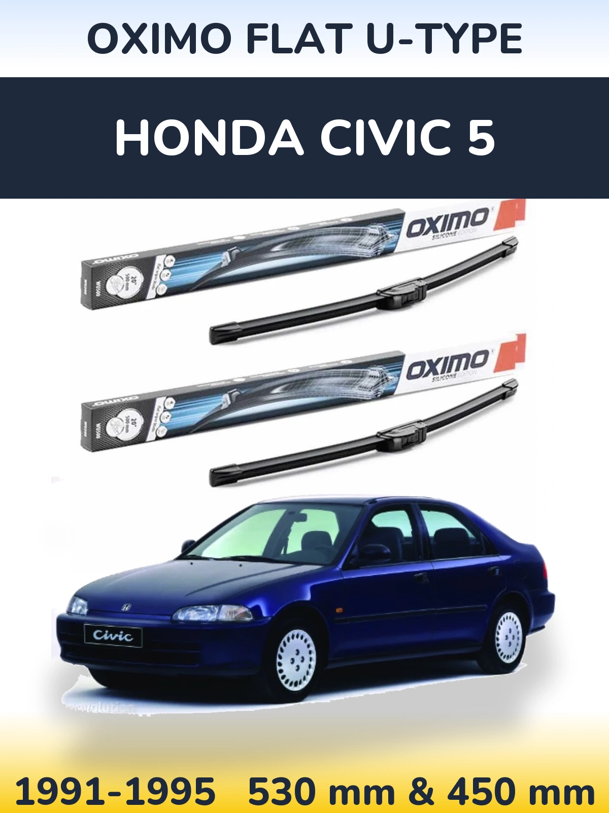 Torkarblad Oximo Flat U-type för Honda Civic 5
