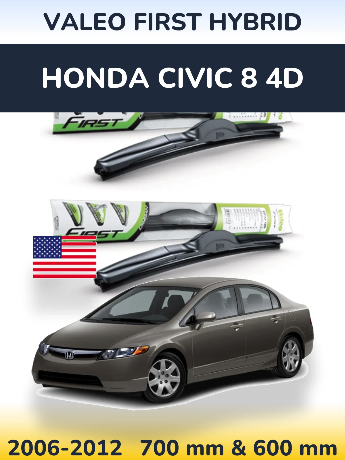 Torkarblad Valeo First Hybrid för Honda Civic 8 4D