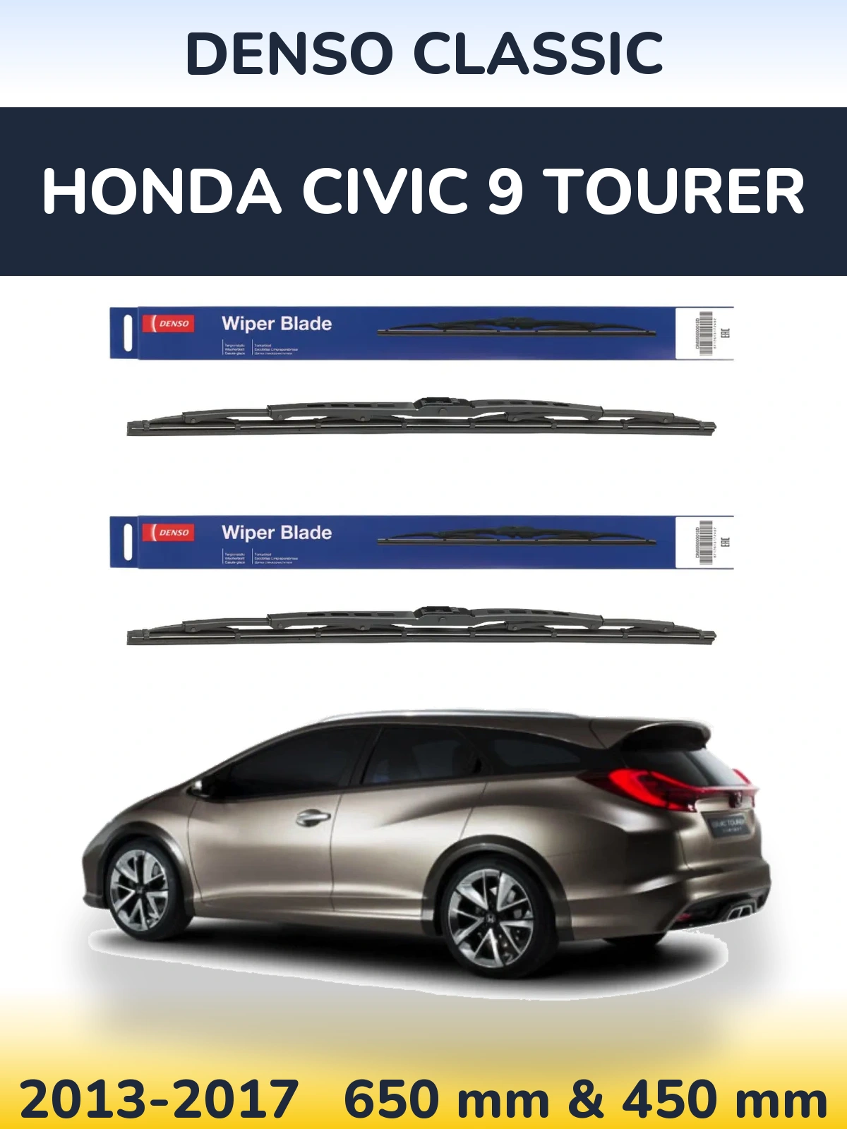 Torkarblad Denso Classic för Honda Civic 9 Tourer