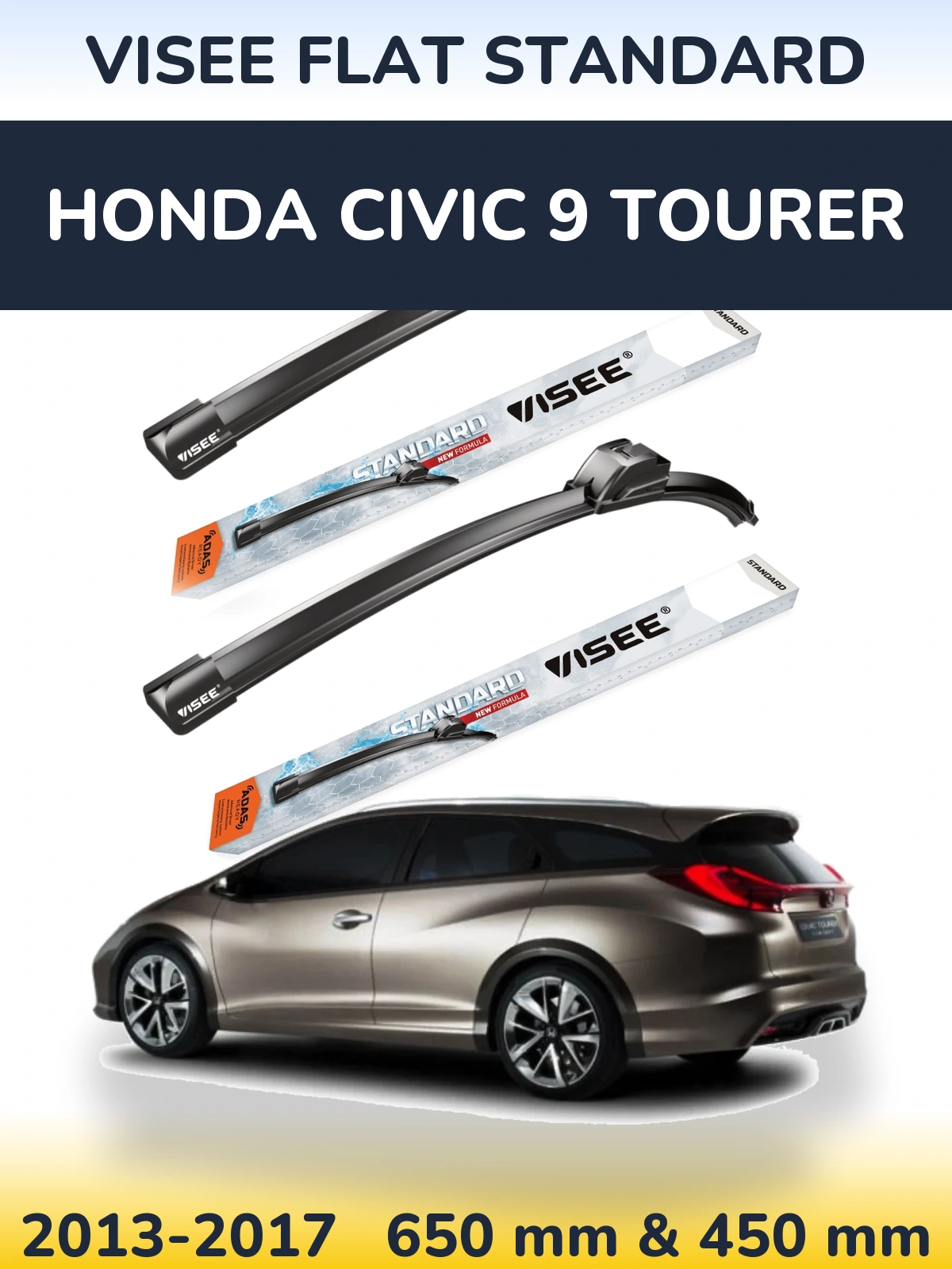Torkarblad VISEE FLAT STANDARD för Honda Civic 9 Tourer