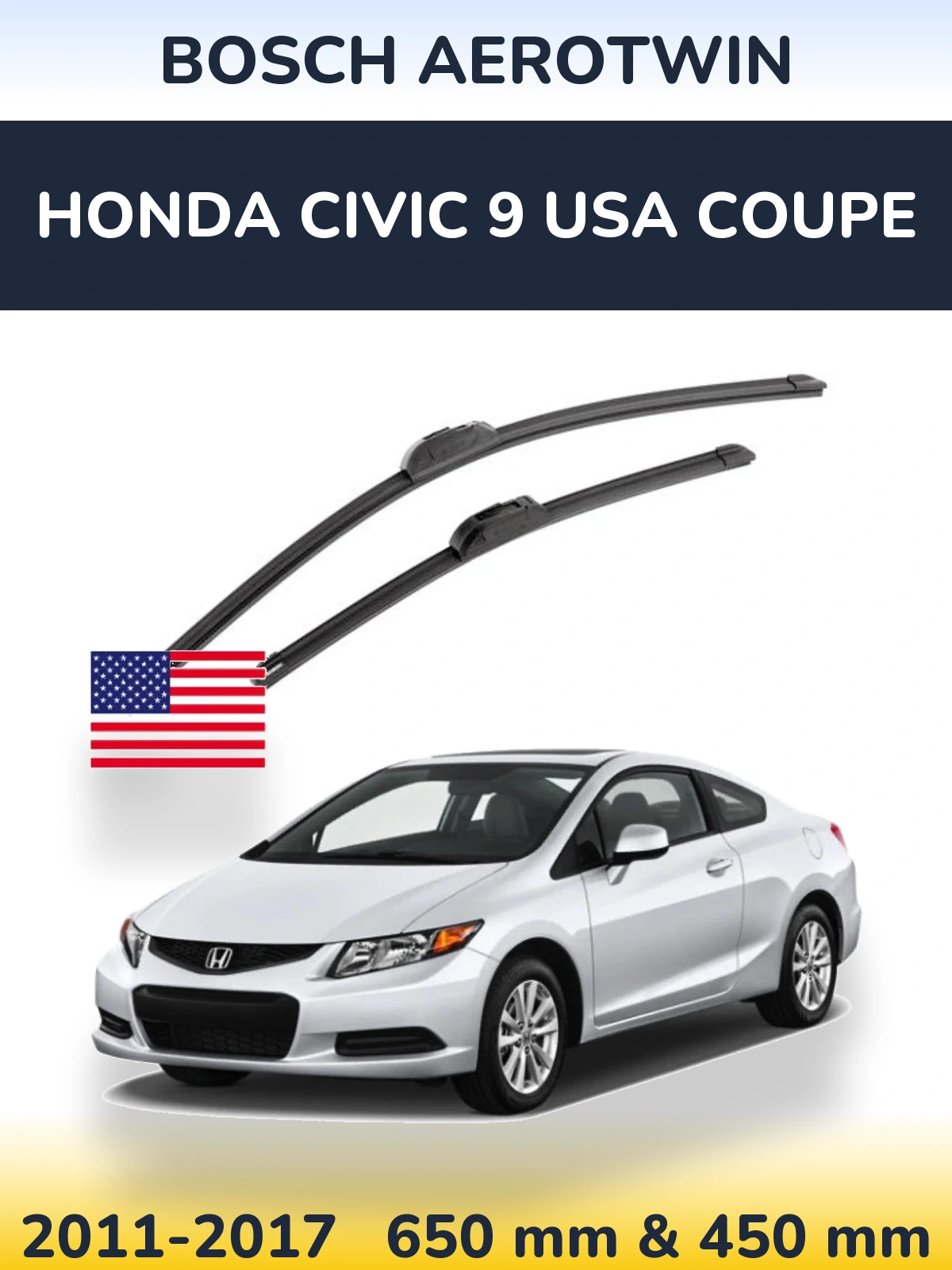 Torkarblad BOSCH AeroTwin för Honda Civic 9 USA coupe