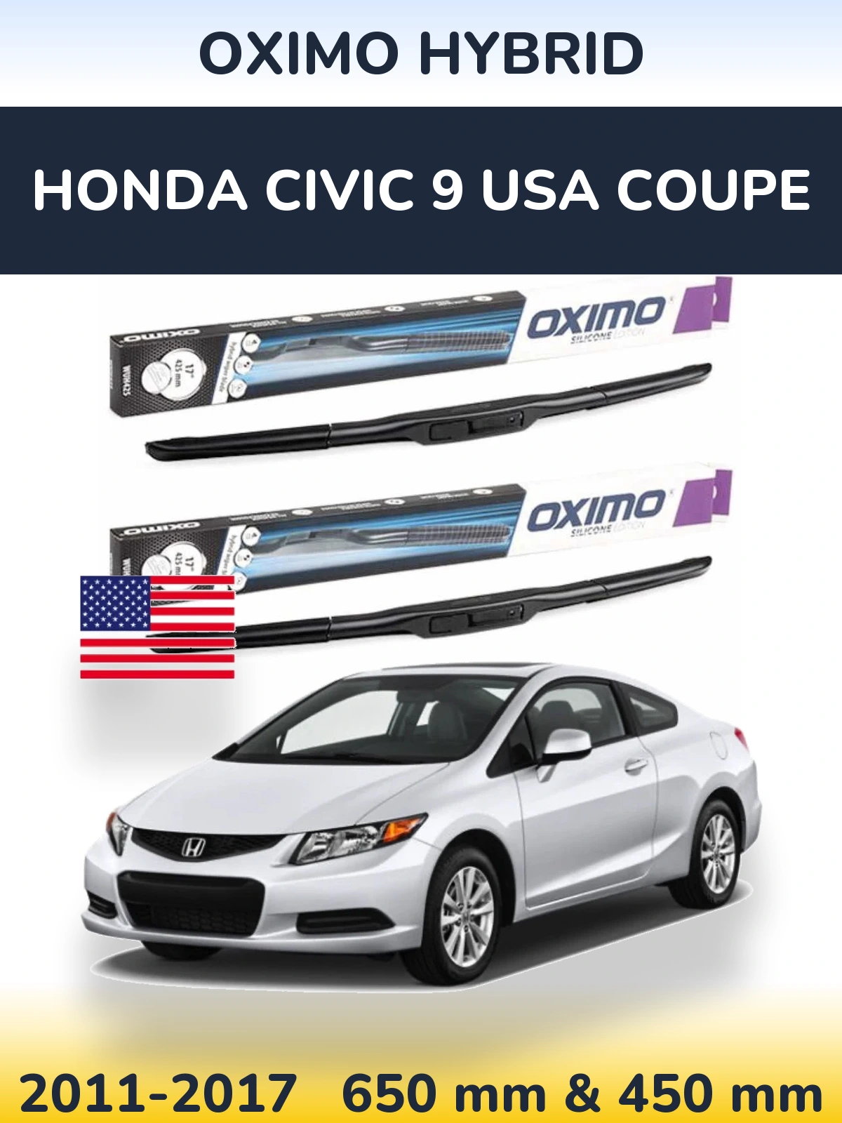 Torkarblad Oximo Hybrid för Honda Civic 9 USA coupe