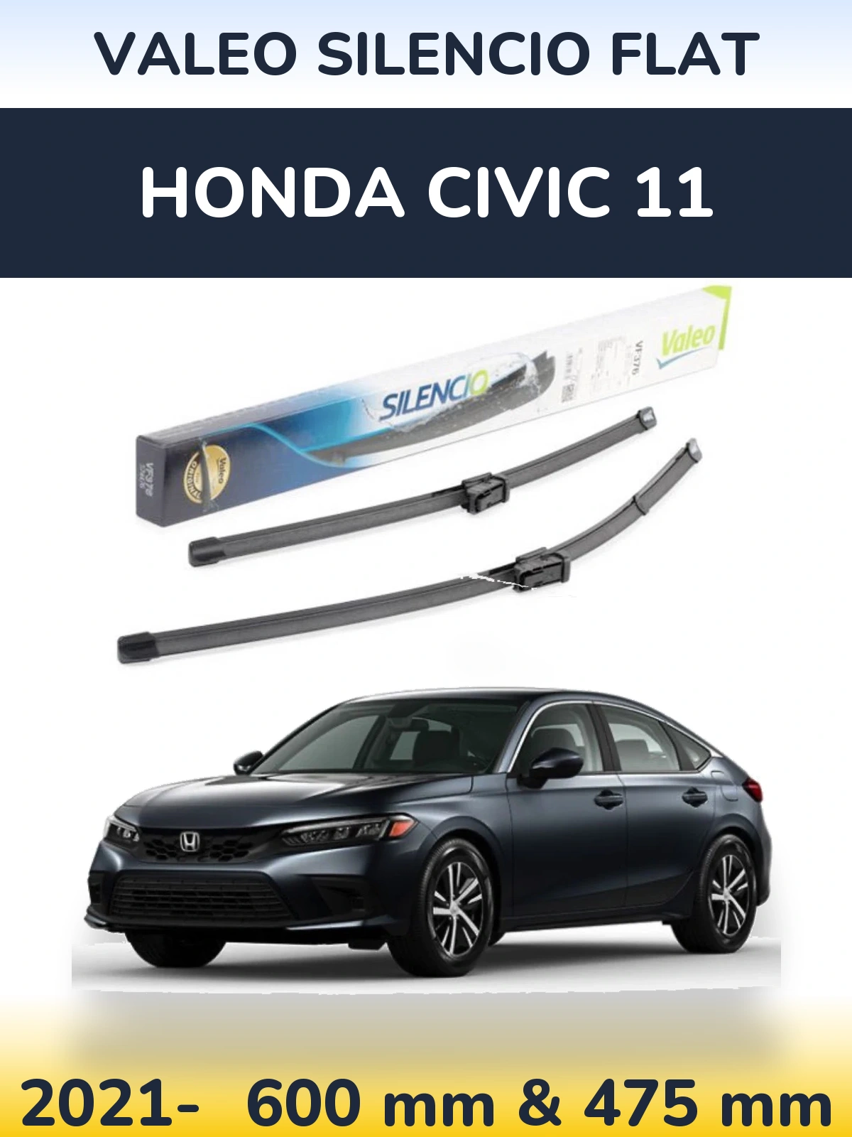 Torkarblad Valeo Silencio Flat för Honda Civic 11