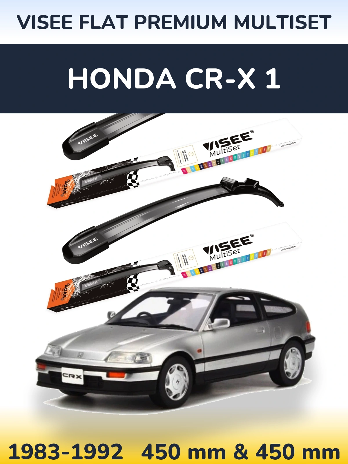 Torkarblad VISEE FLAT PREMIUM MultiSet för Honda CR-X 1