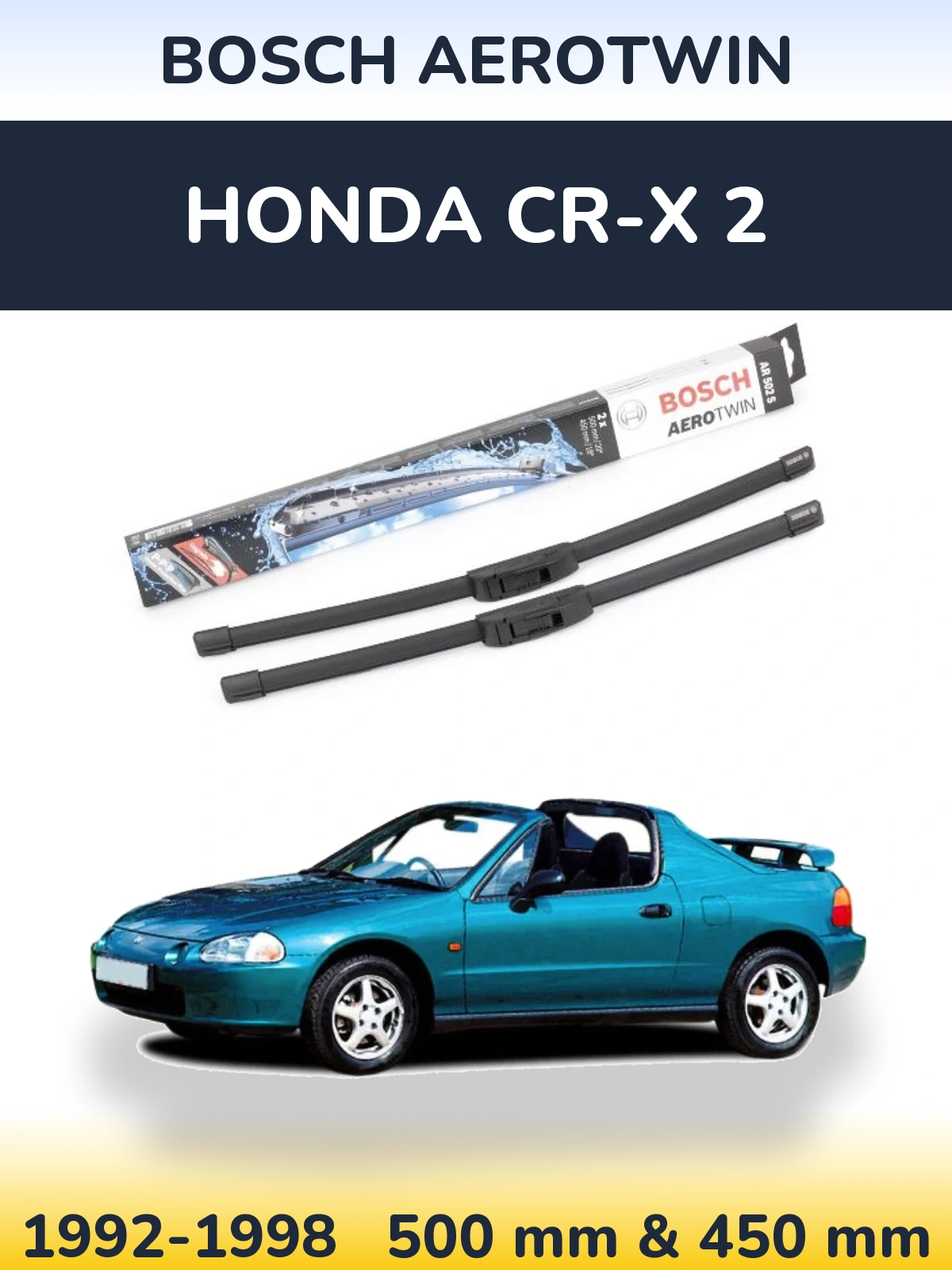 Torkarblad BOSCH AeroTwin för Honda CR-X 2