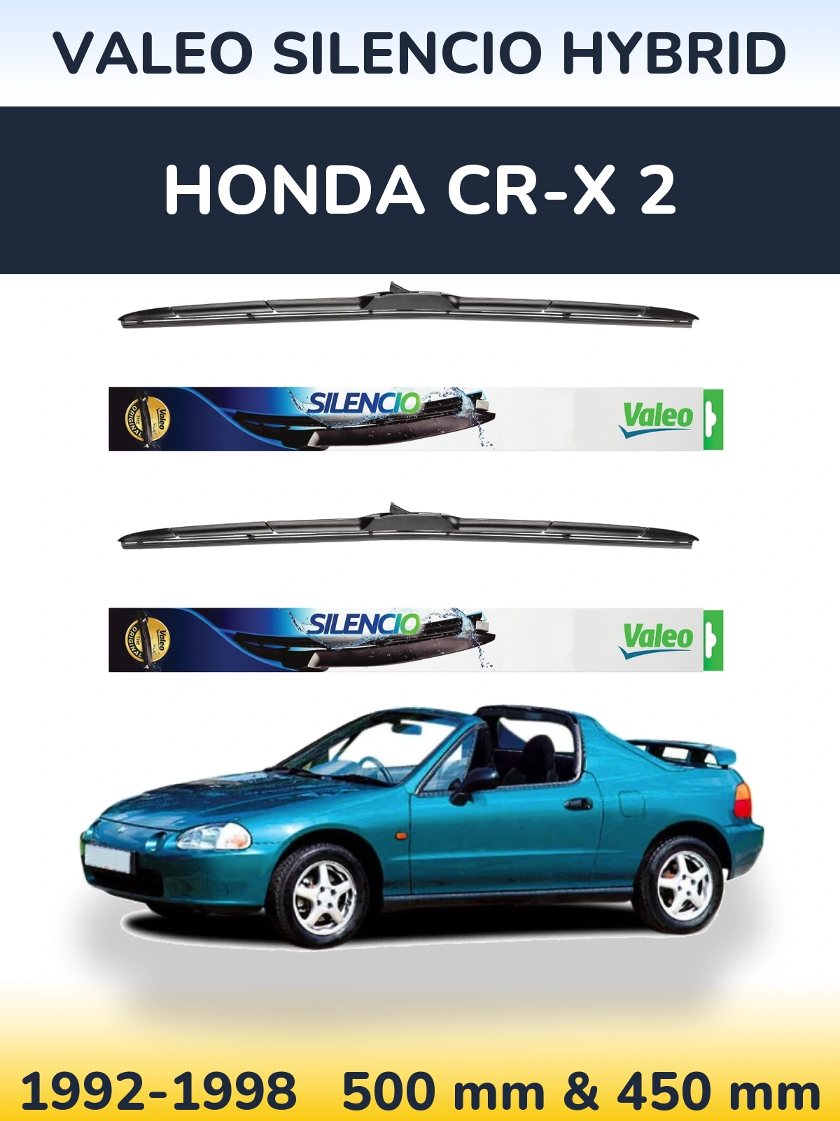 Torkarblad Valeo Silencio Hybrid för Honda CR-X 2