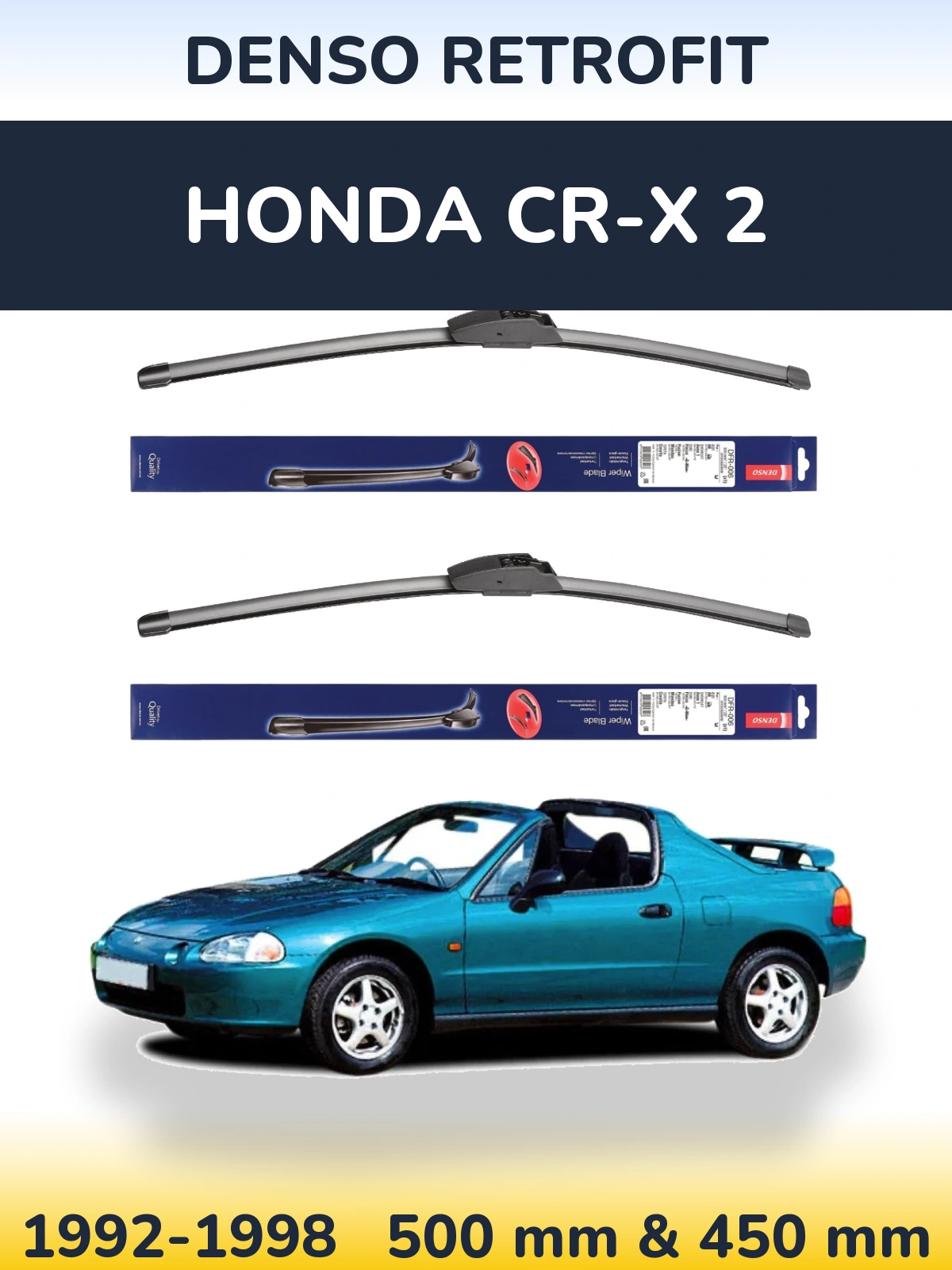 Torkarblad Denso Retrofit för Honda CR-X 2