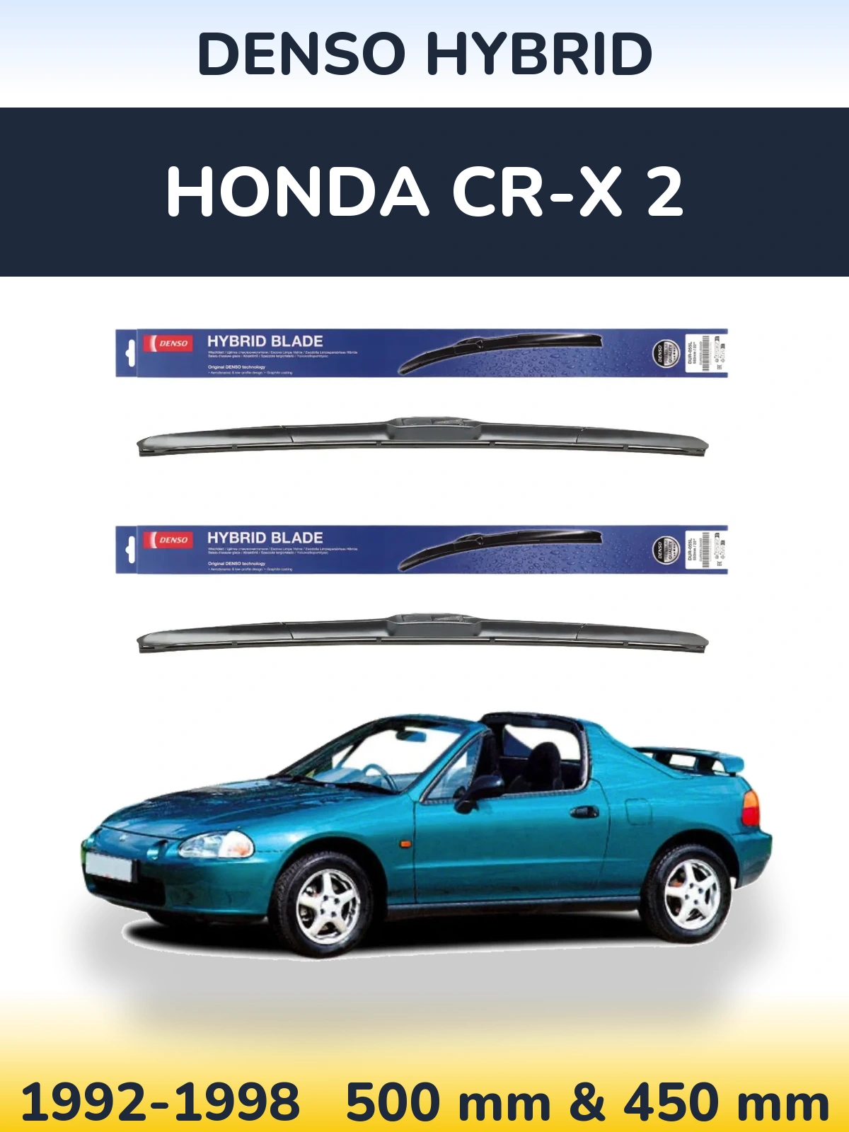 Torkarblad Denso Hybrid för Honda CR-X 2