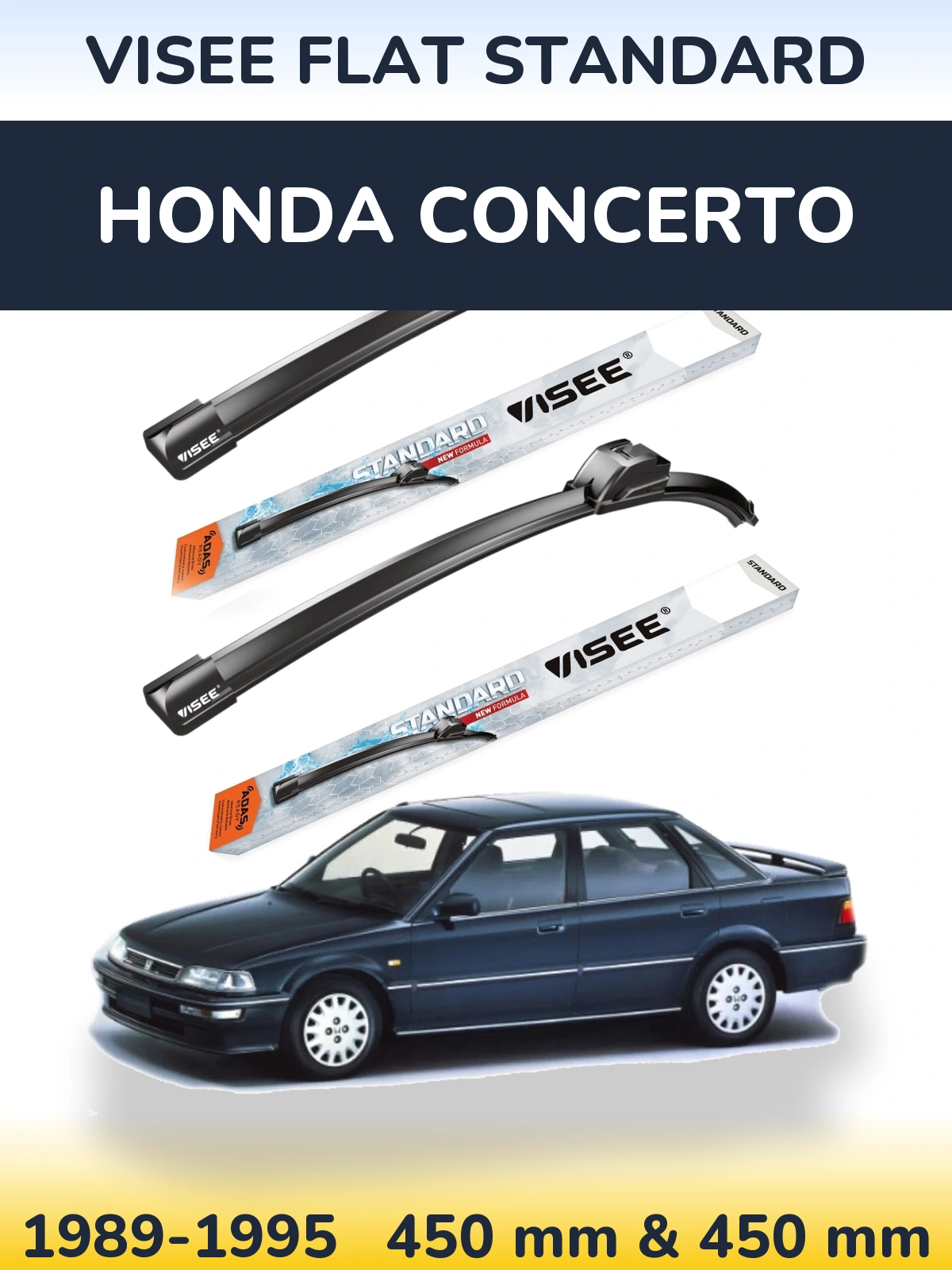 Torkarblad VISEE FLAT STANDARD för Honda Concerto