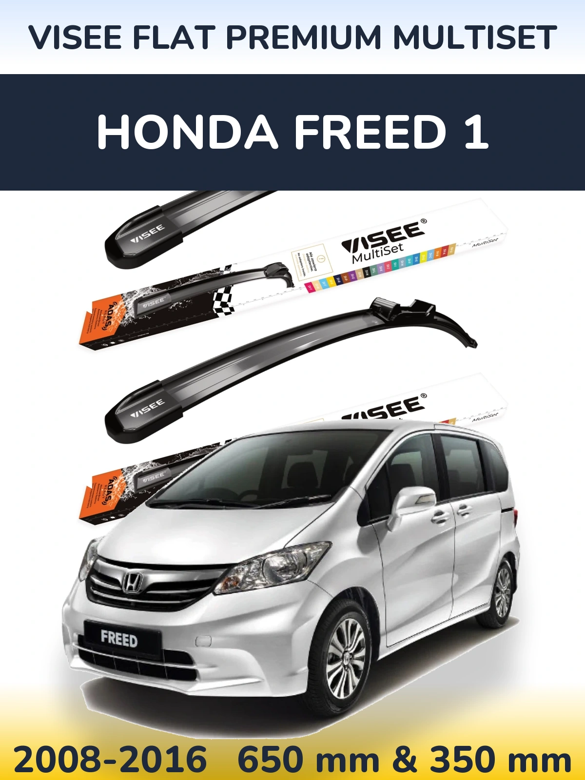 Torkarblad VISEE FLAT PREMIUM MultiSet för Honda Freed 1