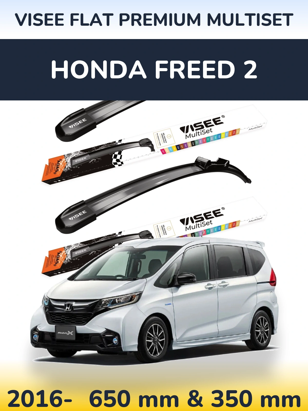 Torkarblad VISEE FLAT PREMIUM MultiSet för Honda Freed 2
