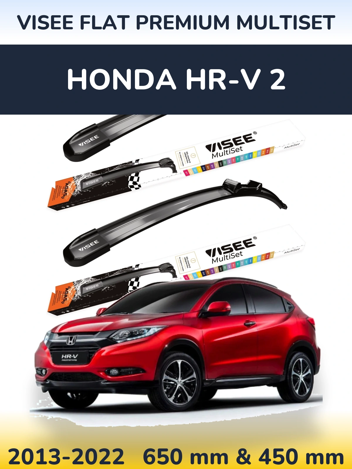 Torkarblad VISEE FLAT PREMIUM MultiSet för Honda HR-V 2