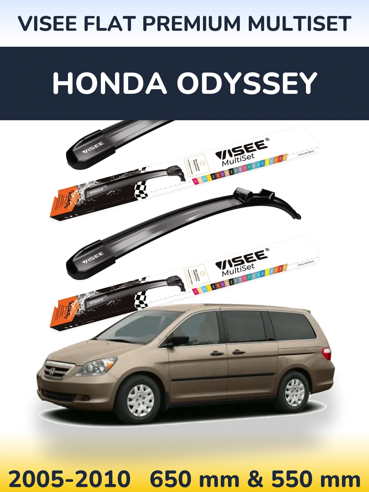 Torkarblad VISEE FLAT PREMIUM MultiSet för Honda Odyssey