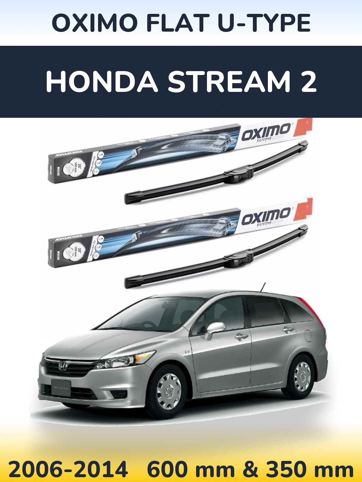 Torkarblad Oximo Flat U-type för Honda Stream 2