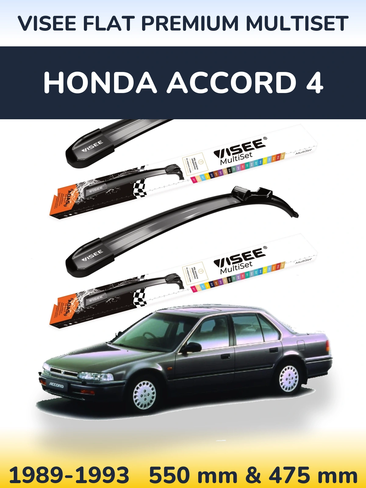 Torkarblad VISEE FLAT PREMIUM MultiSet för Honda Accord 4