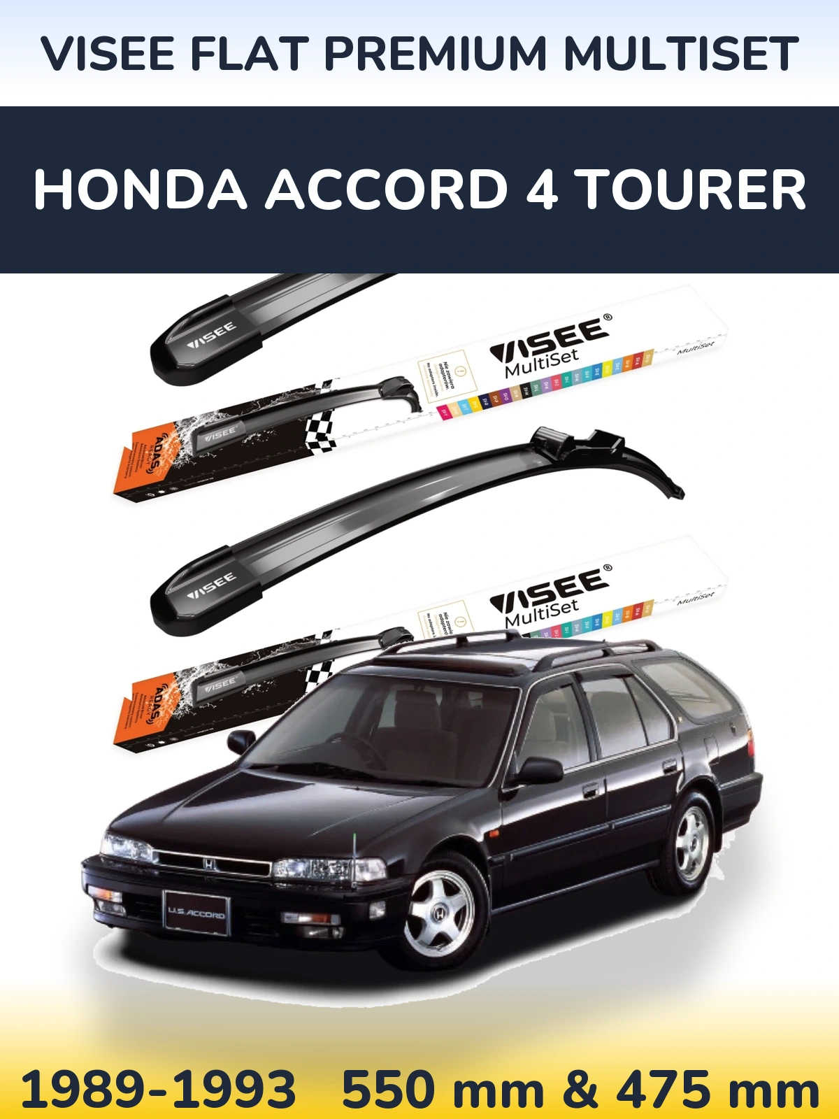Torkarblad VISEE FLAT PREMIUM MultiSet för Honda Accord 4 Tourer