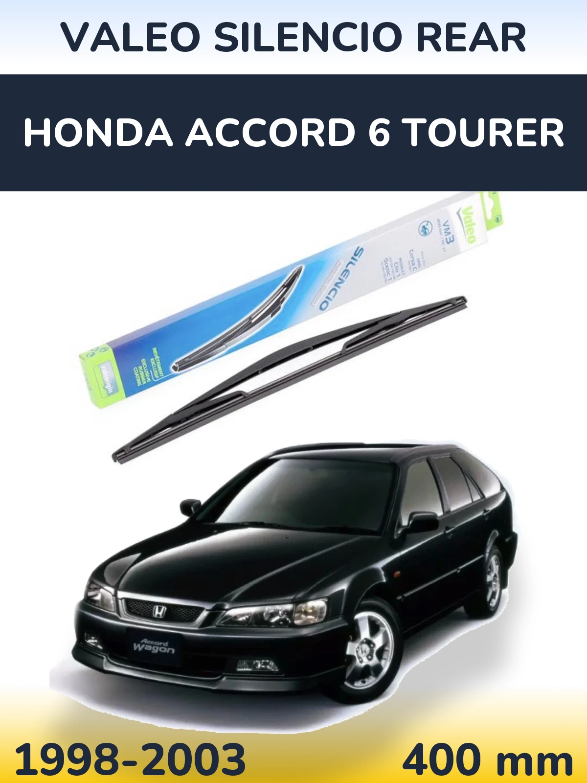 Rear wiper blade Valeo Silencio Rear 400 mm for Honda Accord 6 Tourer 1998-2003