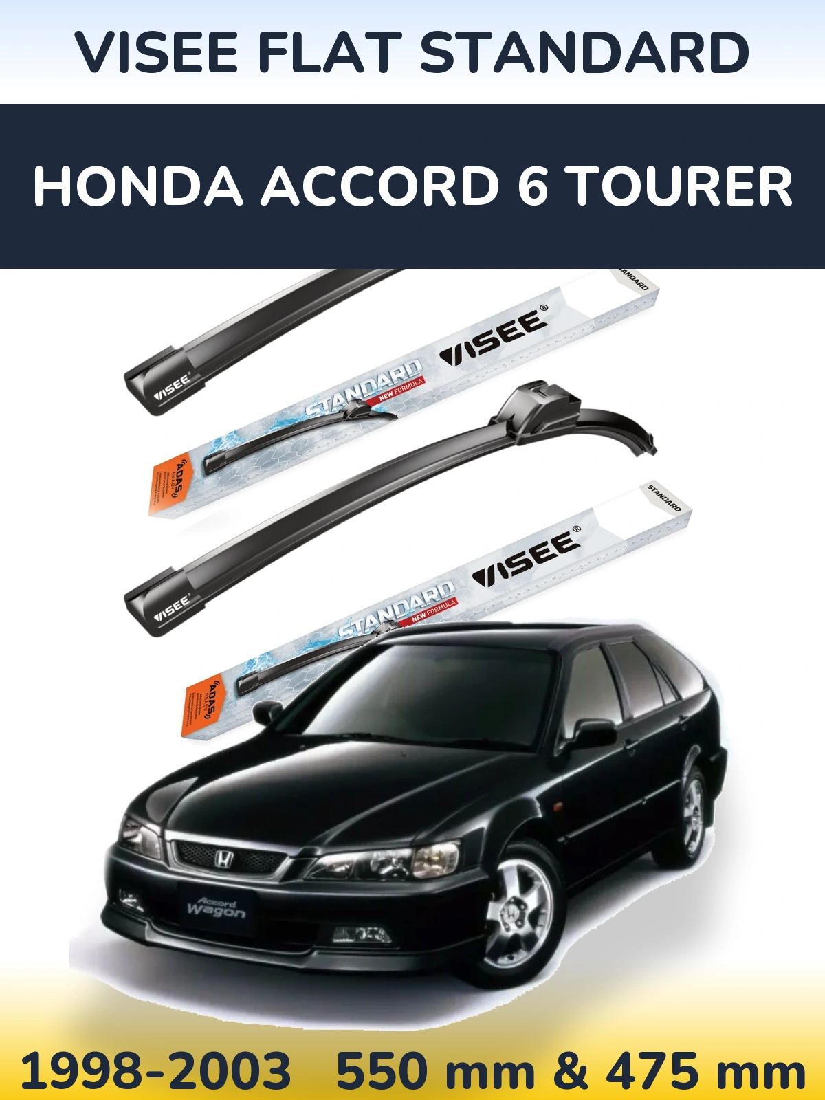 Torkarblad VISEE FLAT STANDARD för Honda Accord 6 Tourer