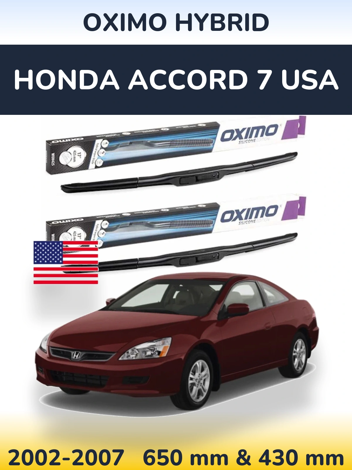Torkarblad Oximo Hybrid för Honda Accord 7 USA