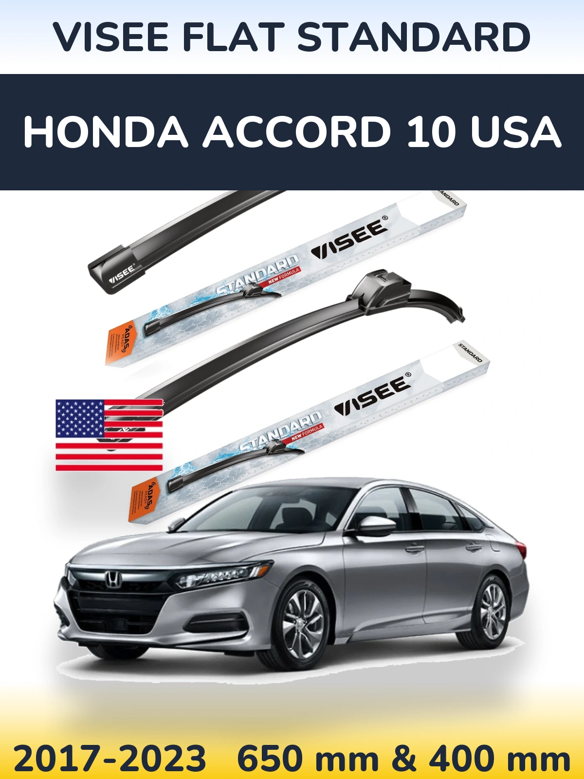 Torkarblad VISEE FLAT STANDARD för Honda Accord 10 USA