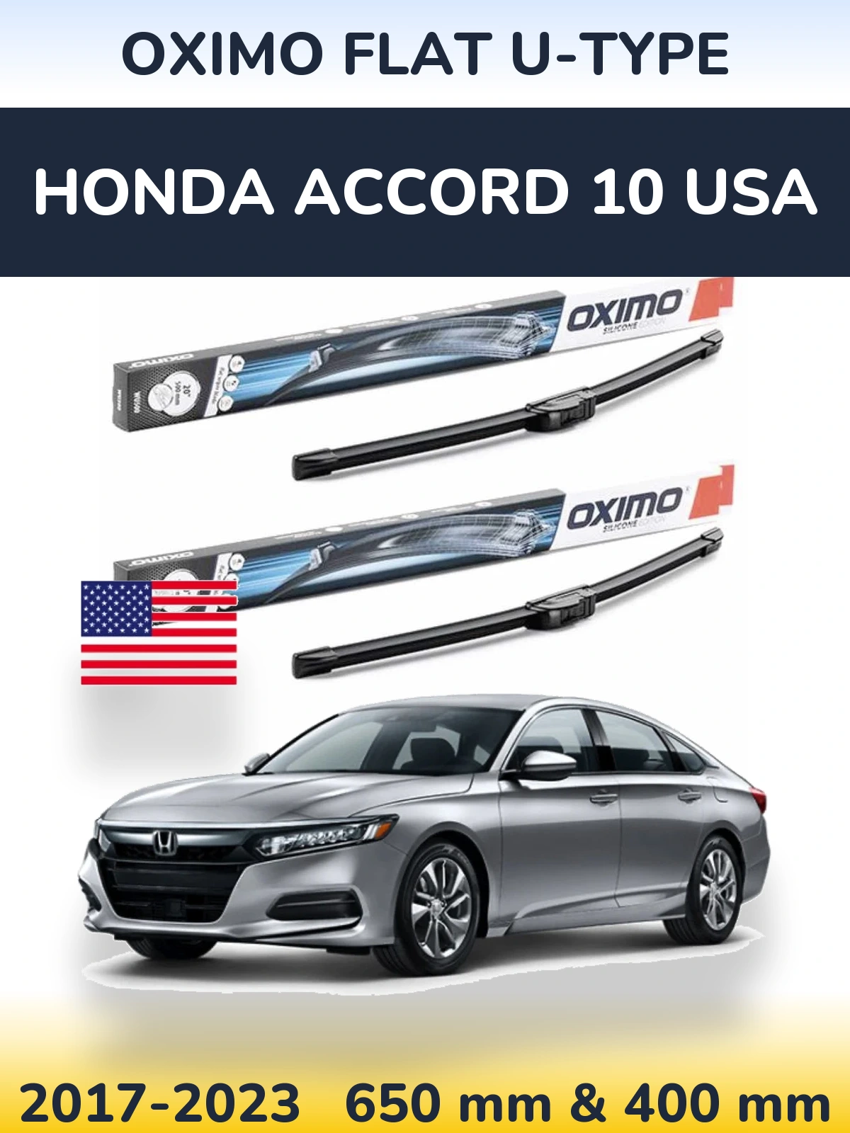 Torkarblad Oximo Flat U-type för Honda Accord 10 USA