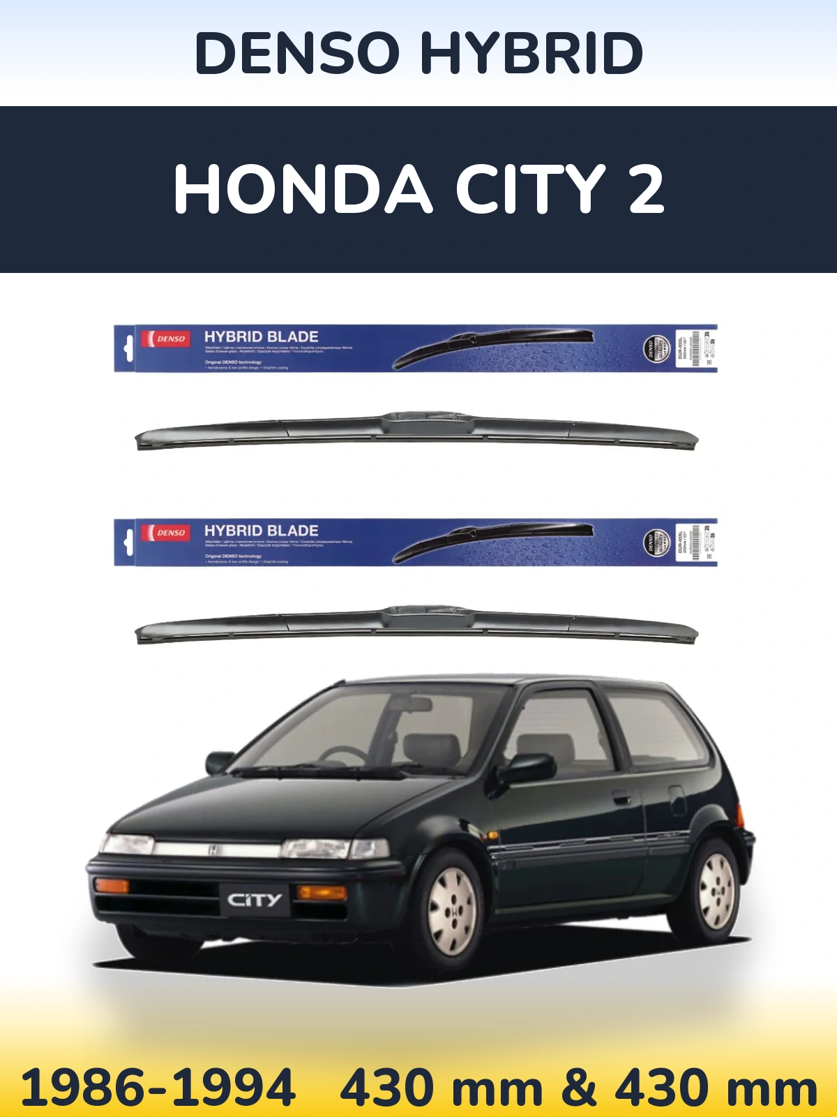 Torkarblad Denso Hybrid för Honda City 2