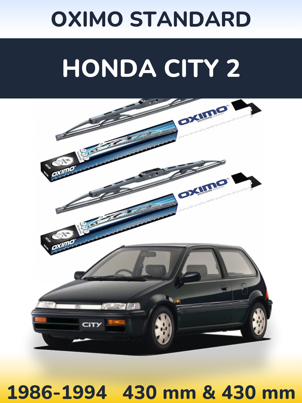 Комплект передних дворников Oximo Standard 425 & 425 мм для Honda City 2 1986-1994