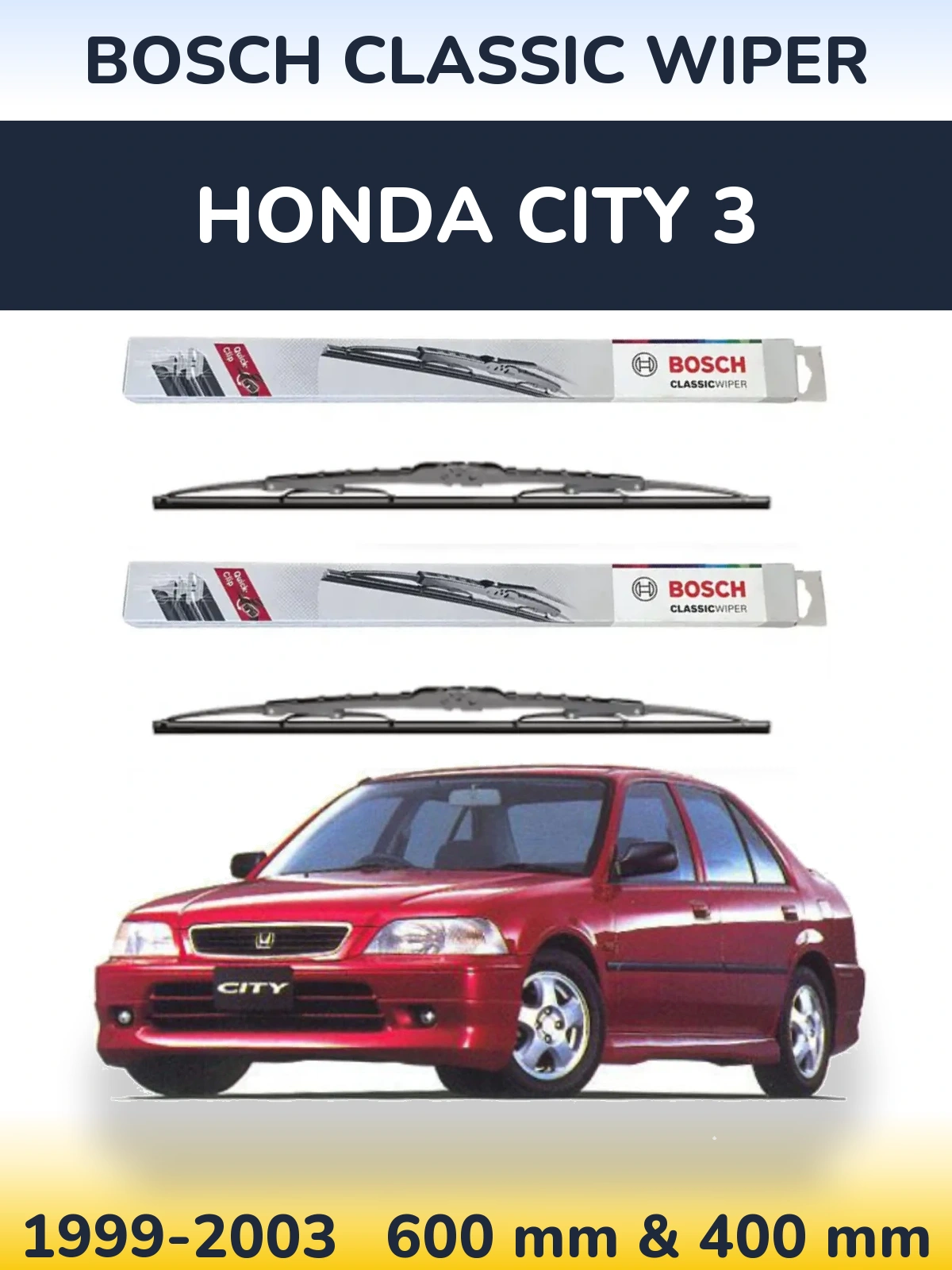 Torkarblad BOSCH Classic Wiper för Honda City 3