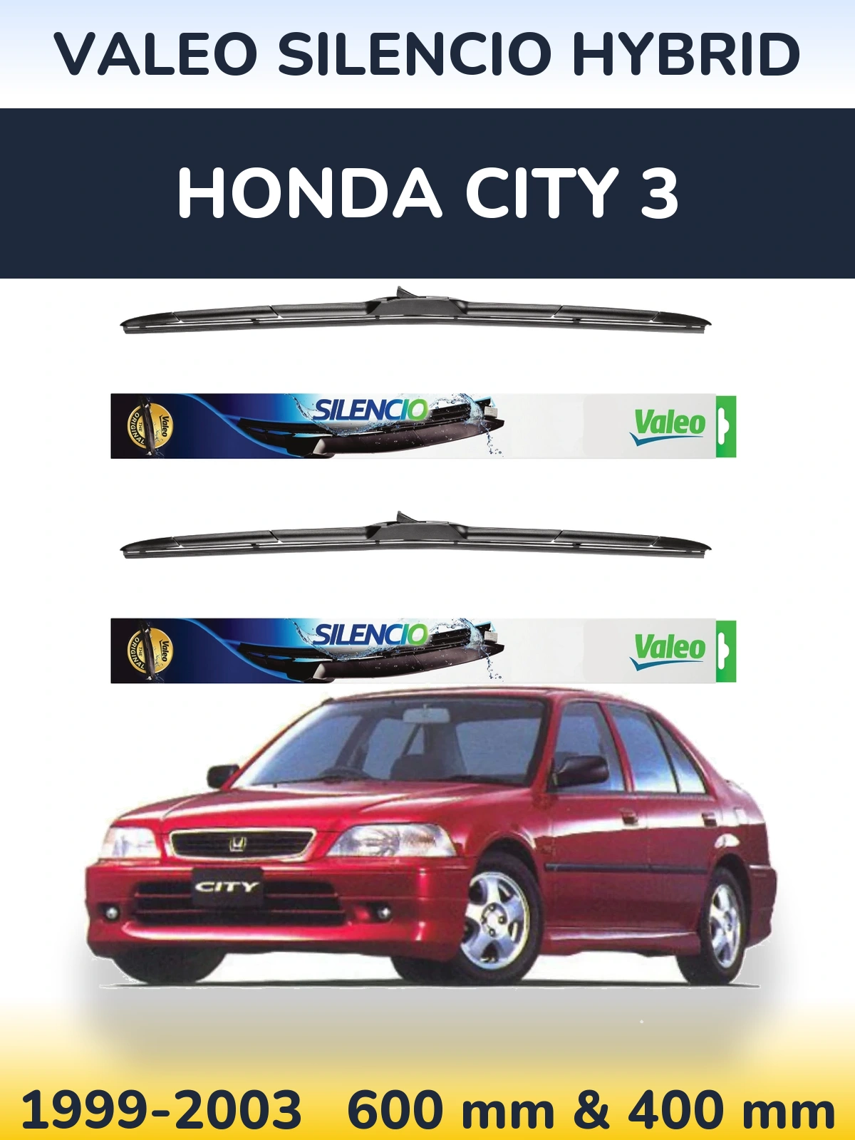 Torkarblad Valeo Silencio Hybrid för Honda City 3