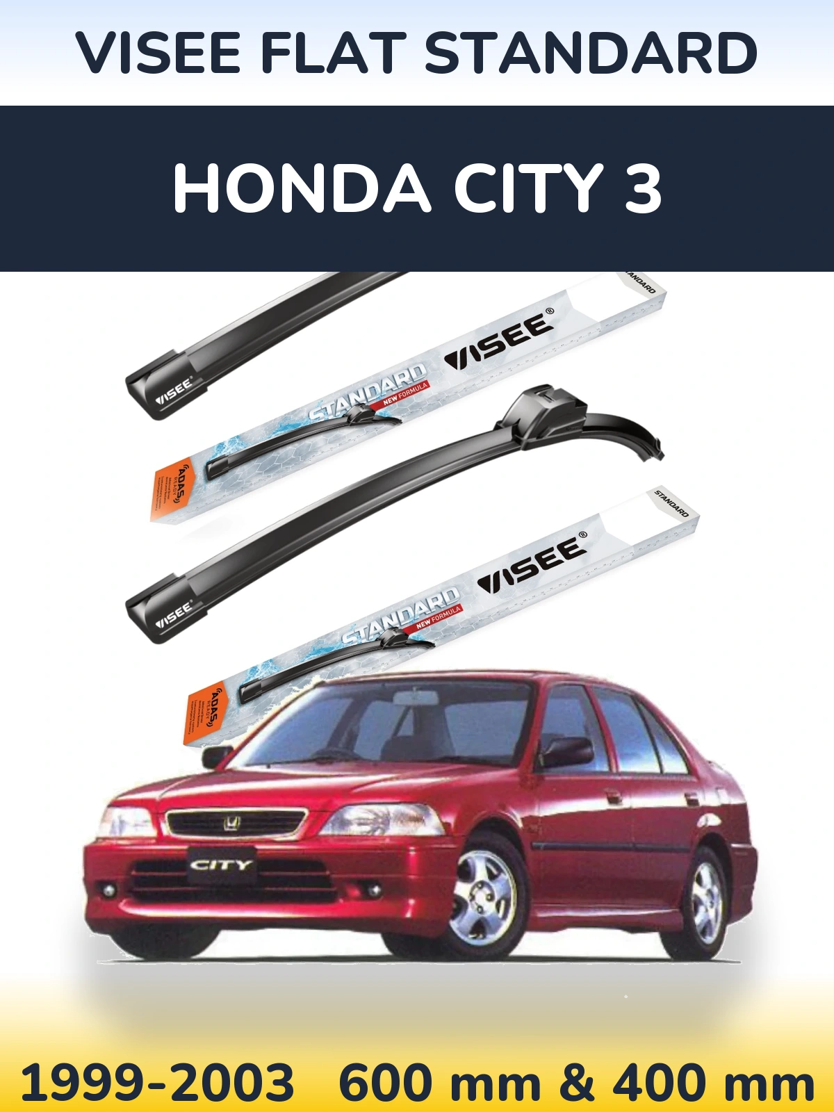 Torkarblad VISEE FLAT STANDARD för Honda City 3