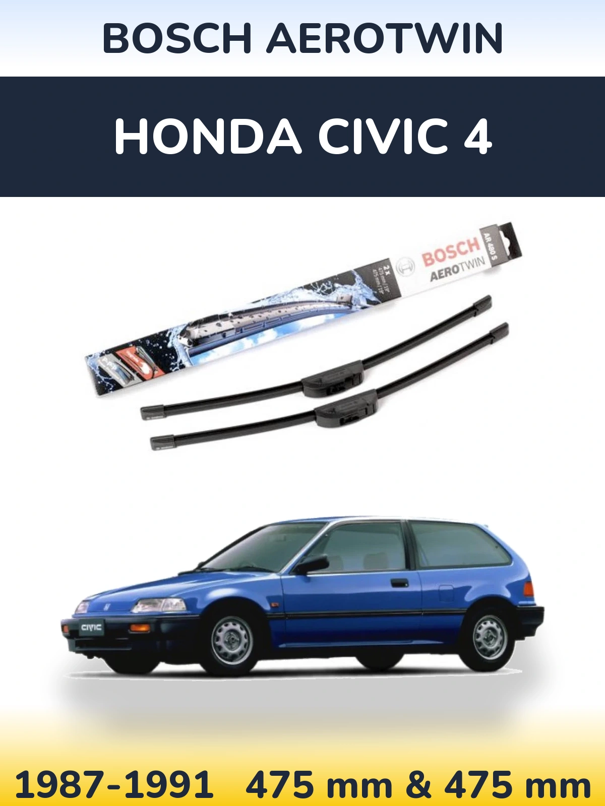 Torkarblad BOSCH AeroTwin för Honda Civic 4