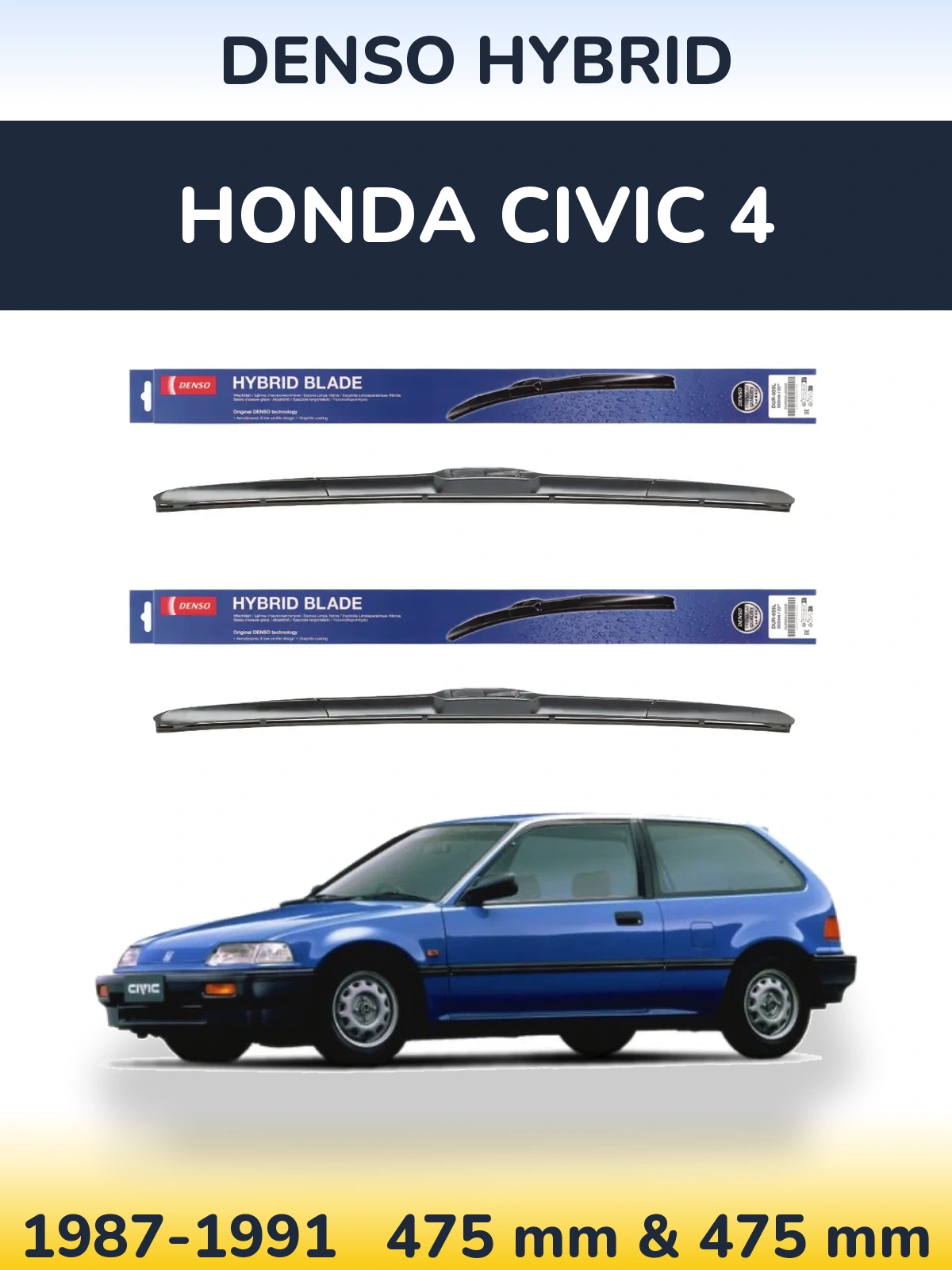 Torkarblad Denso Hybrid för Honda Civic 4