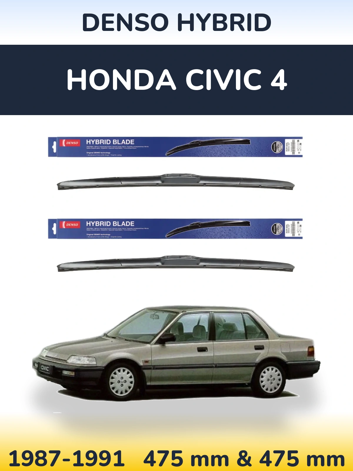 Torkarblad Denso Hybrid för Honda Civic 4