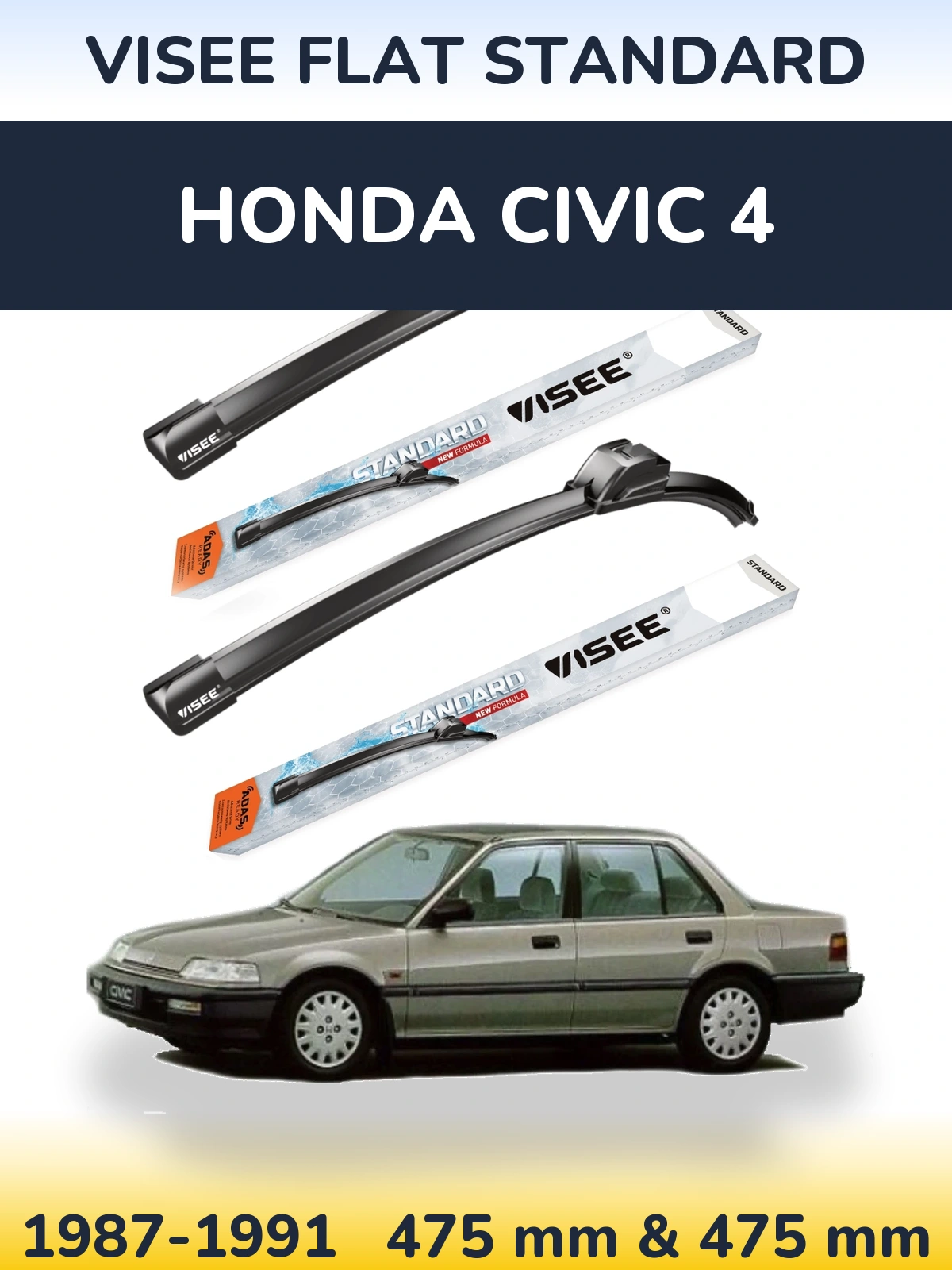 Torkarblad VISEE FLAT STANDARD för Honda Civic 4