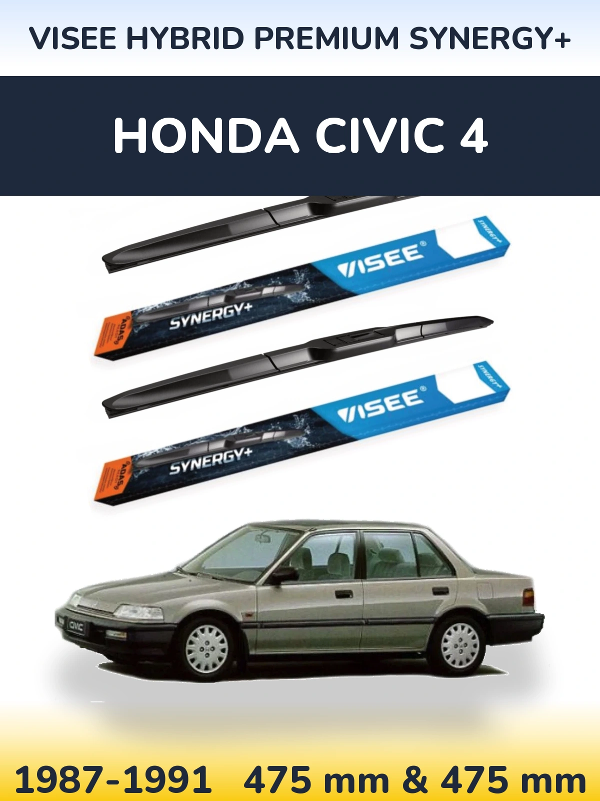 Torkarblad VISEE HYBRID PREMIUM SYNERGY+ för Honda Civic 4
