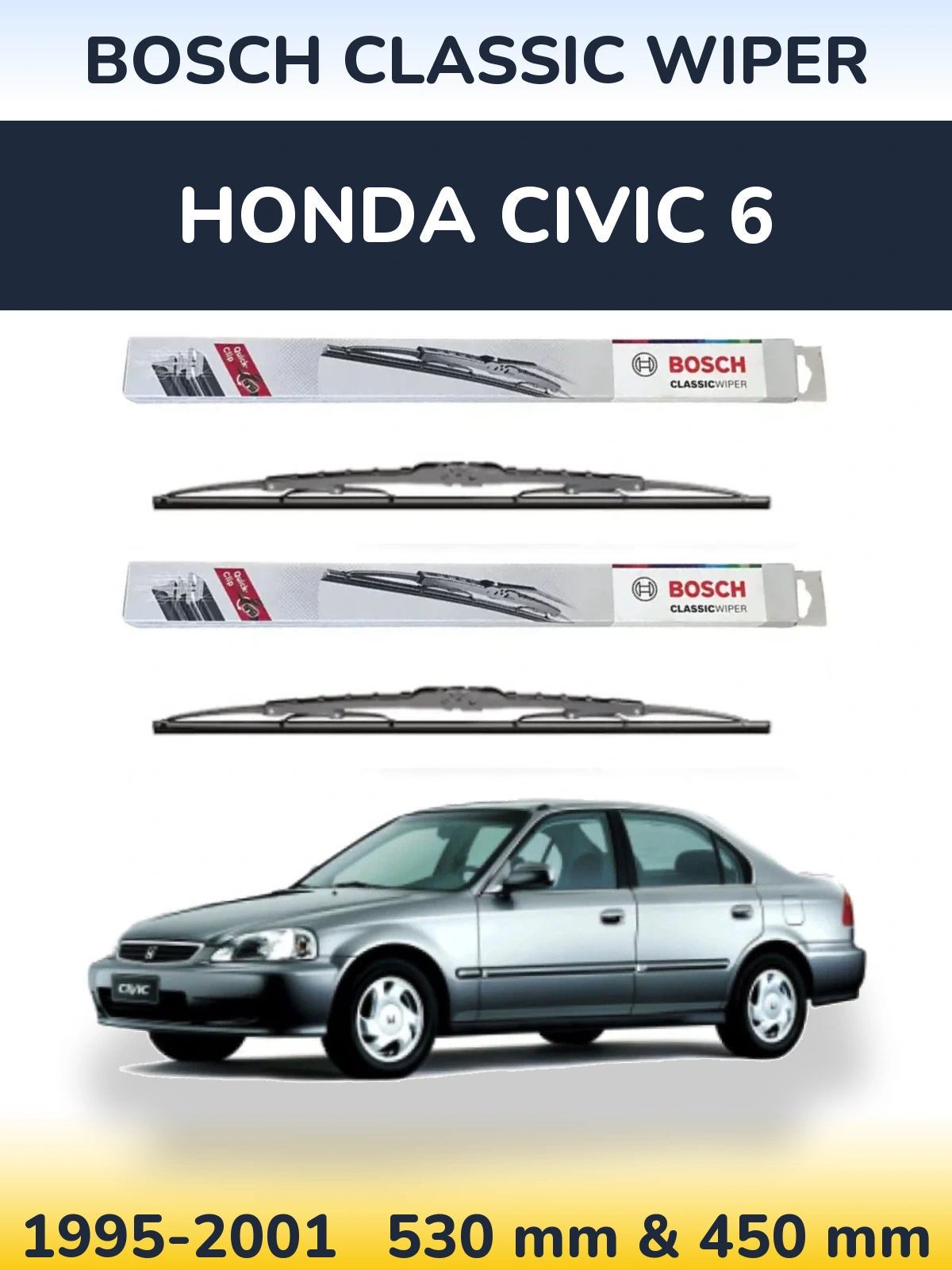 Torkarblad BOSCH Classic Wiper för Honda Civic 6