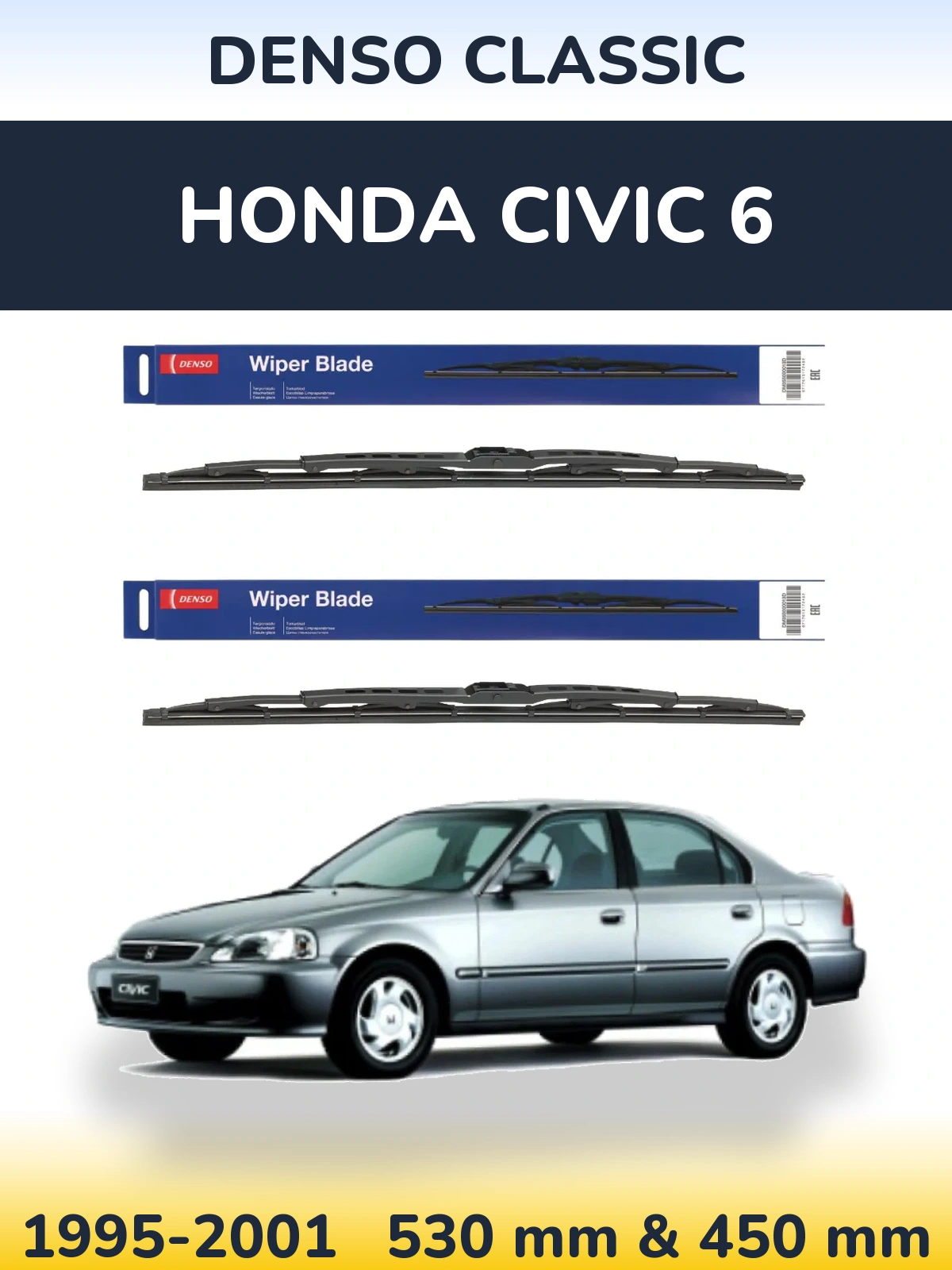 Torkarblad Denso Classic för Honda Civic 6