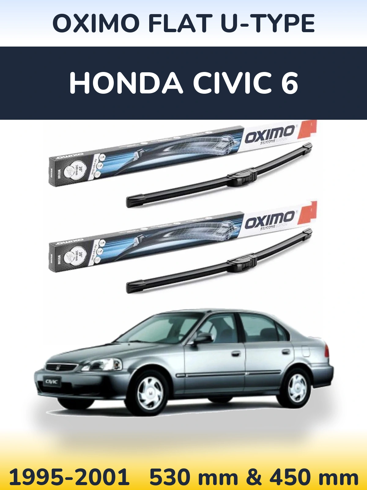 Torkarblad Oximo Flat U-type för Honda Civic 6