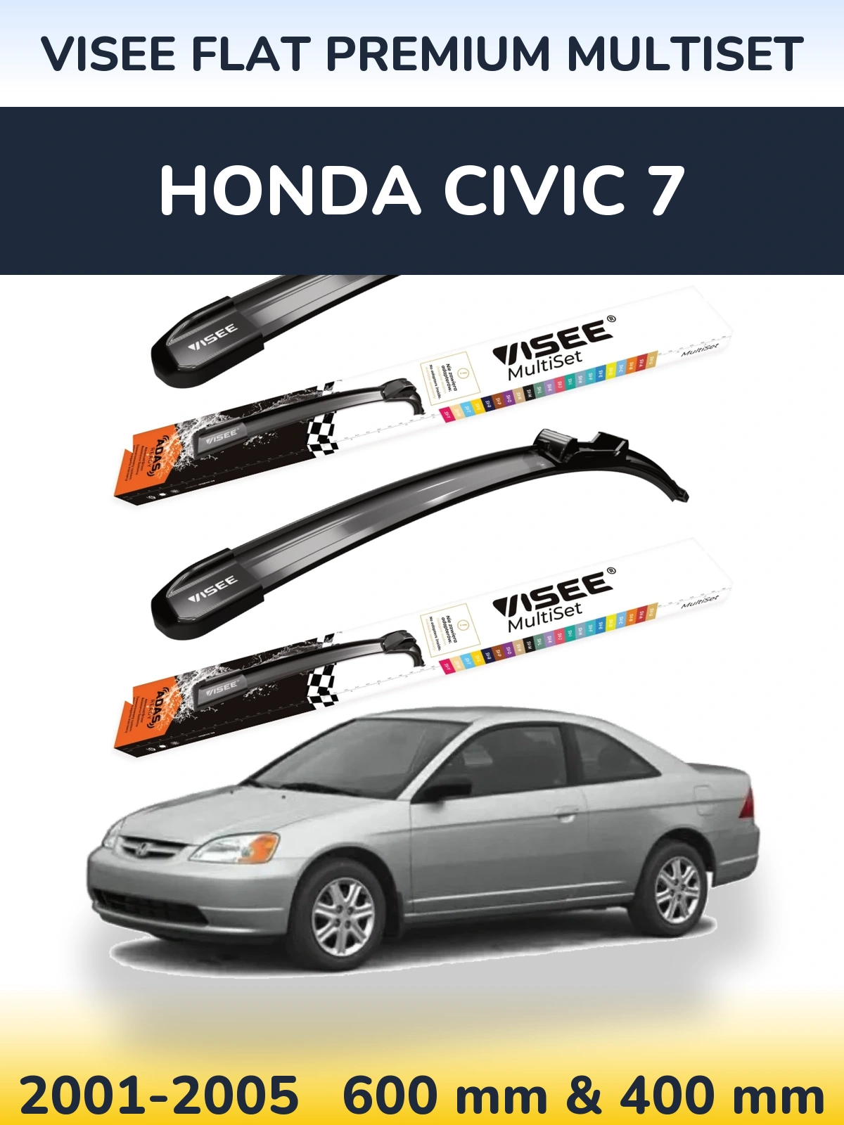 Torkarblad VISEE FLAT PREMIUM MultiSet för Honda Civic 7