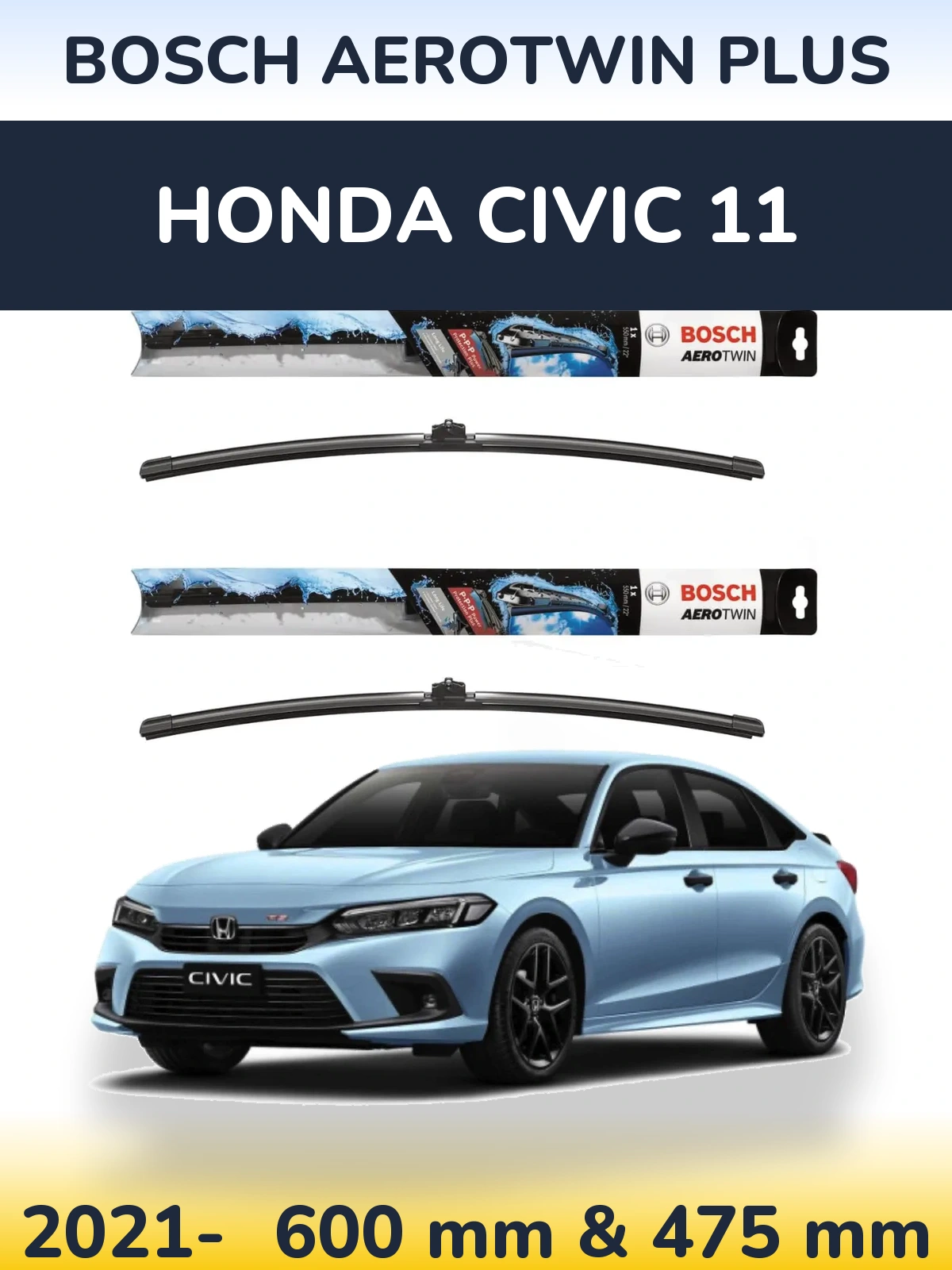 Torkarblad BOSCH AeroTwin Plus för Honda Civic 11