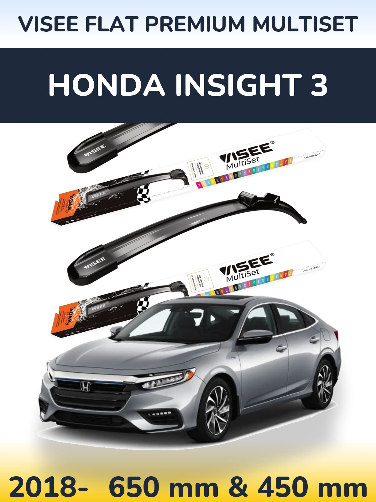 Torkarblad VISEE FLAT PREMIUM MultiSet för Honda Insight 3