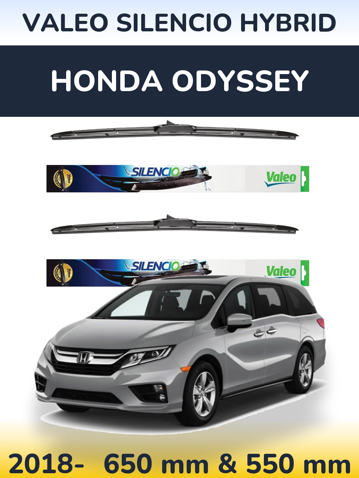 Torkarblad Valeo Silencio Hybrid för Honda Odyssey