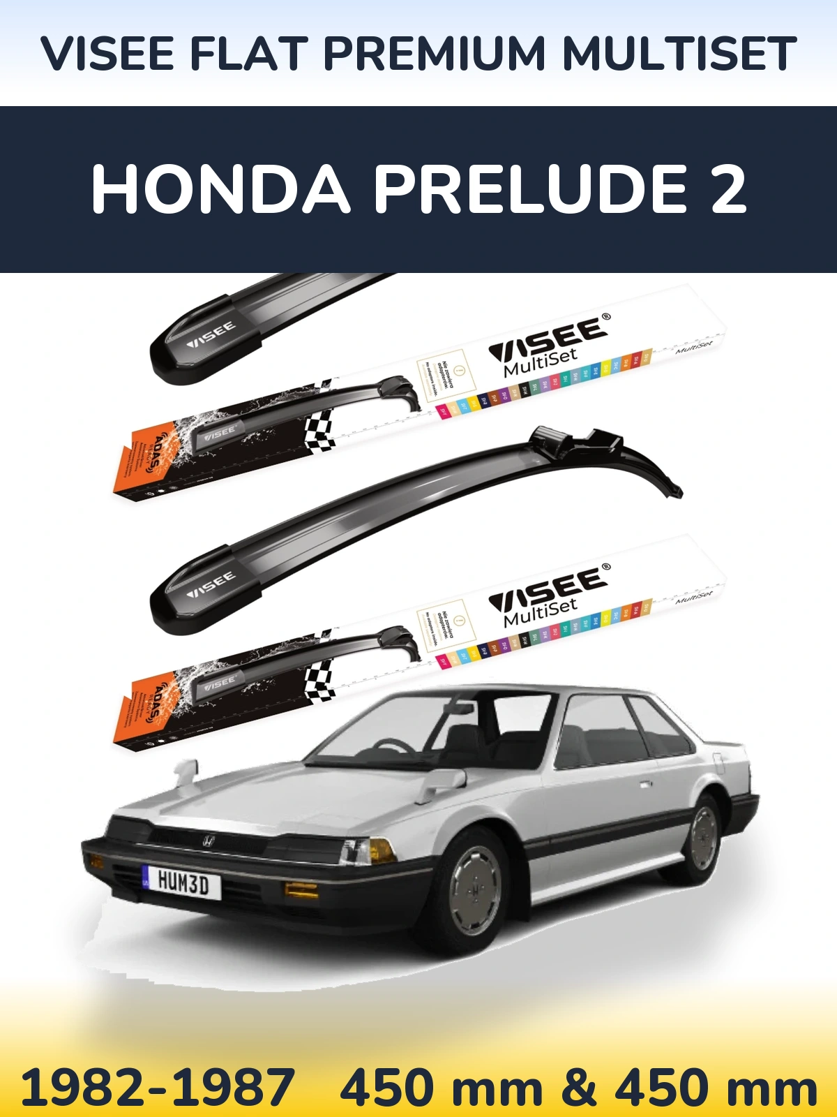 Torkarblad VISEE FLAT PREMIUM MultiSet för Honda Prelude 2