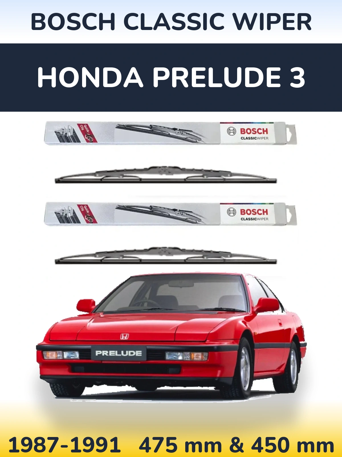 Torkarblad BOSCH Classic Wiper för Honda Prelude 3