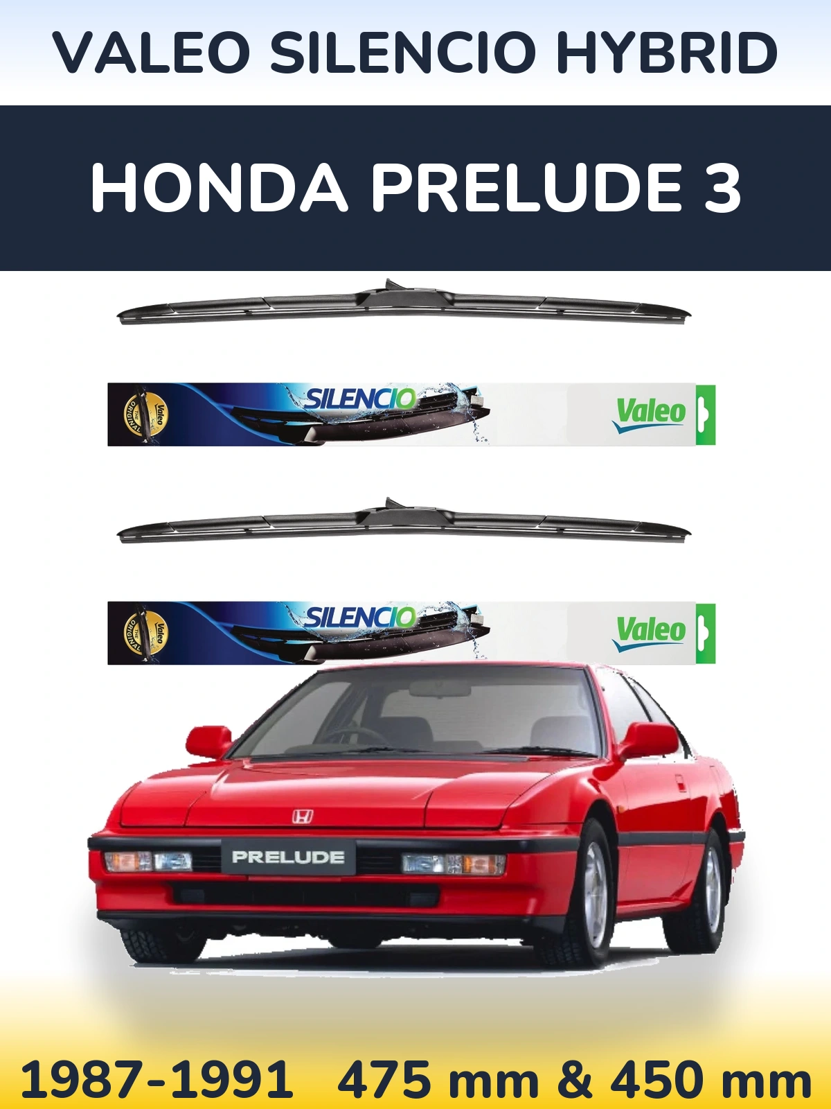 Torkarblad Valeo Silencio Hybrid för Honda Prelude 3