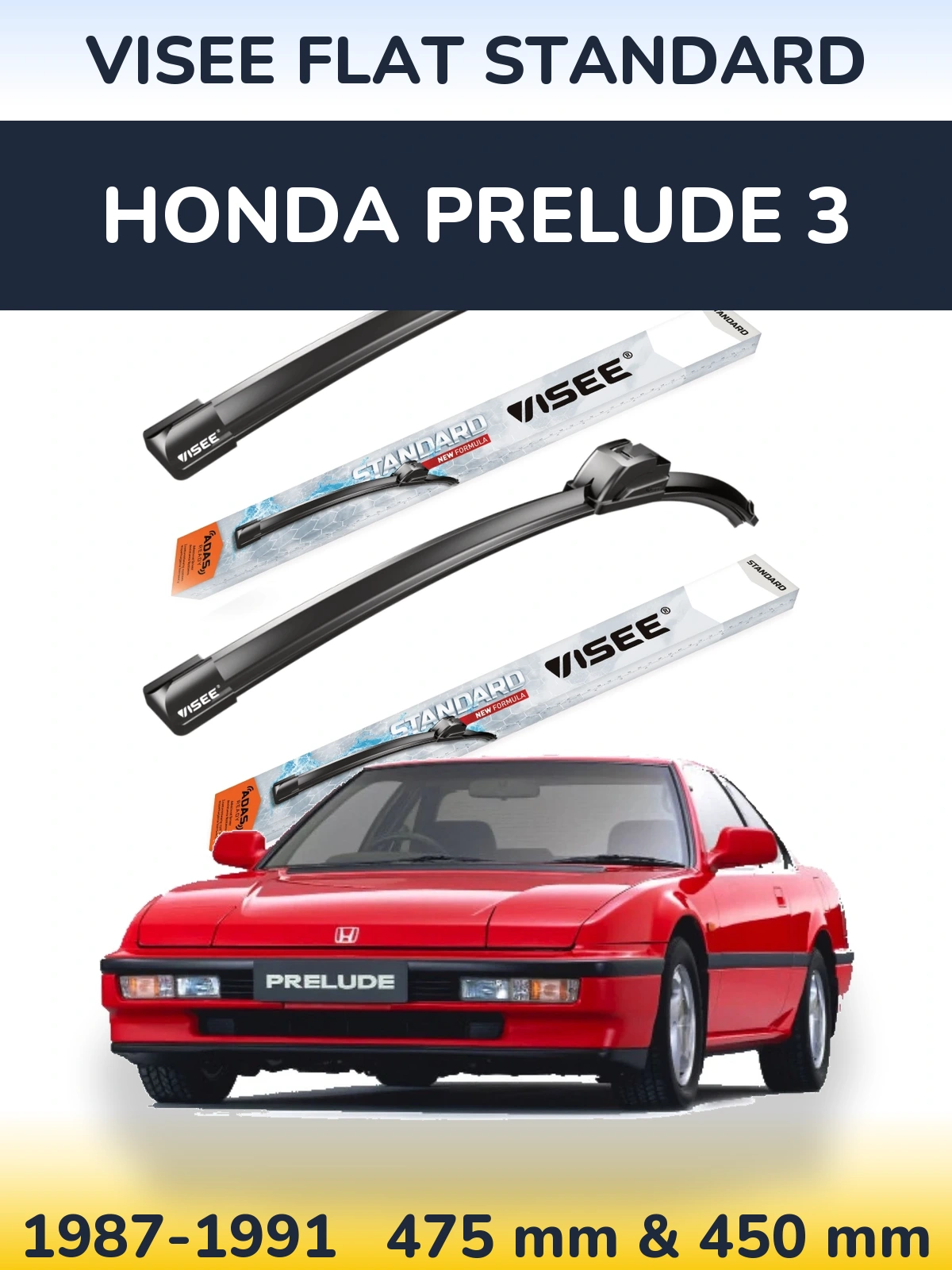 Torkarblad VISEE FLAT STANDARD för Honda Prelude 3