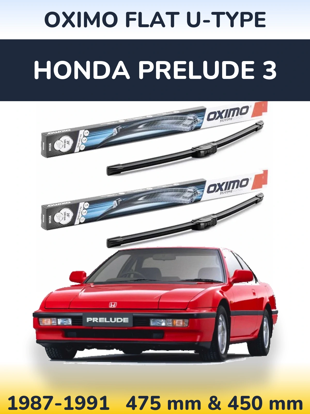 Torkarblad Oximo Flat U-type för Honda Prelude 3