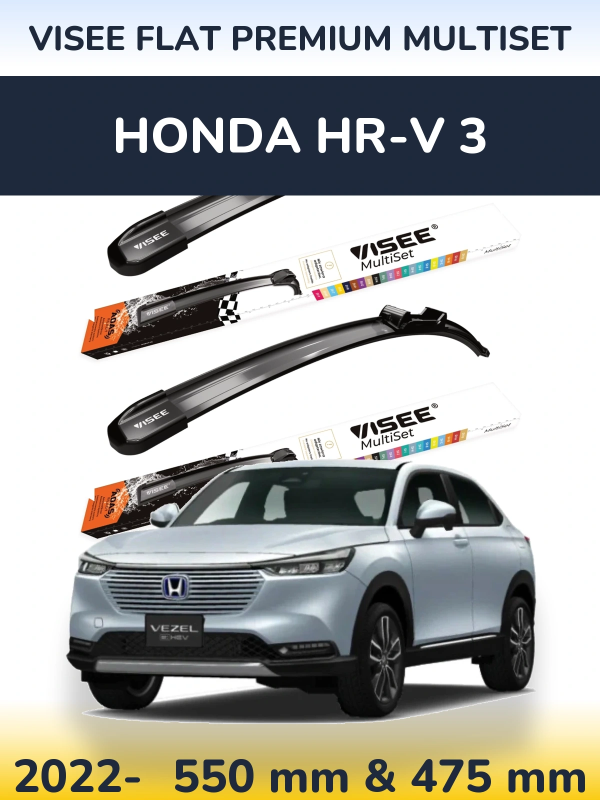 Torkarblad VISEE FLAT PREMIUM MultiSet för Honda HR-V 3