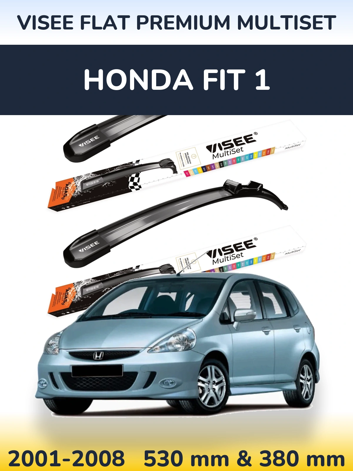 Torkarblad VISEE FLAT PREMIUM MultiSet för Honda Fit 1